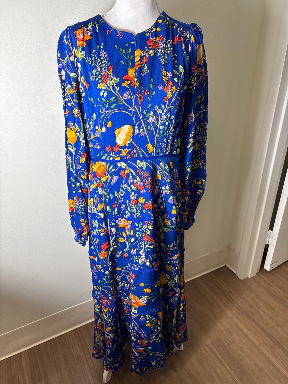 ME+EM Blue and Yellow Floral Maxi Dress Sz 10